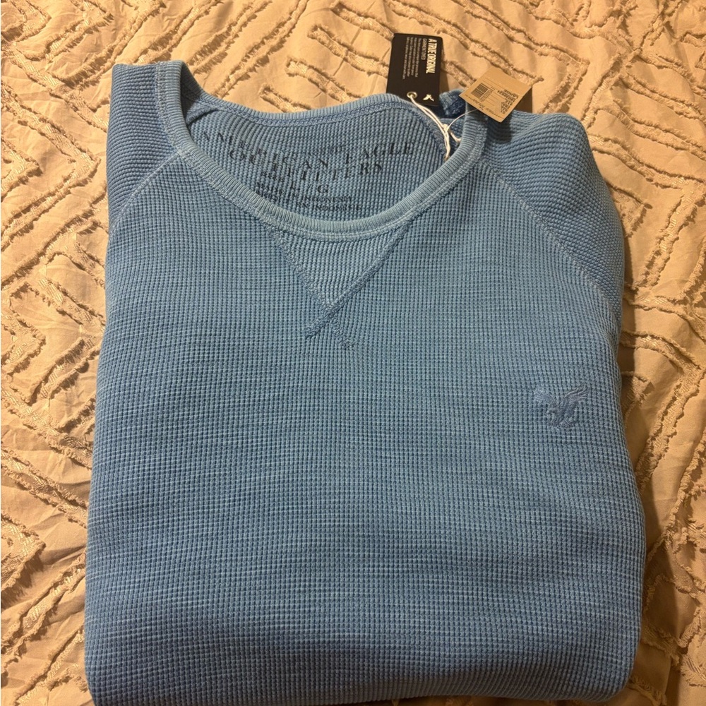 American Eagle Outfitters Blue Crew Neck Sweater